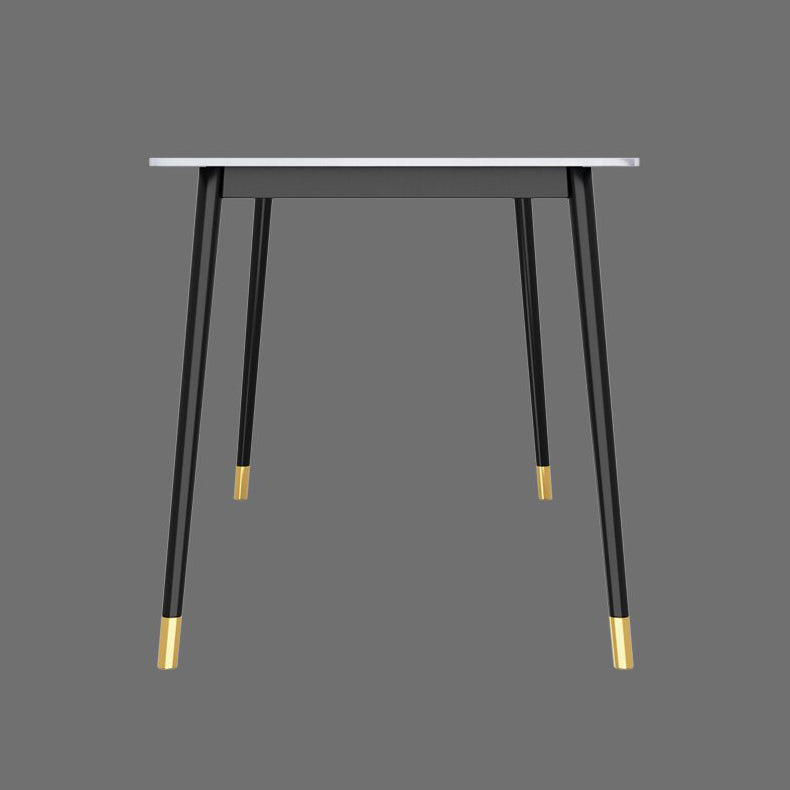 Sintered Stone Dining Table Traditional Luxury White Table with 4 Legs
