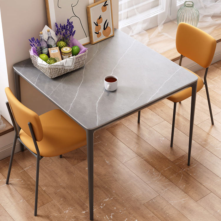Sintered Stone Grey Dining Table Industrial 4 Legs Table for Dining Room