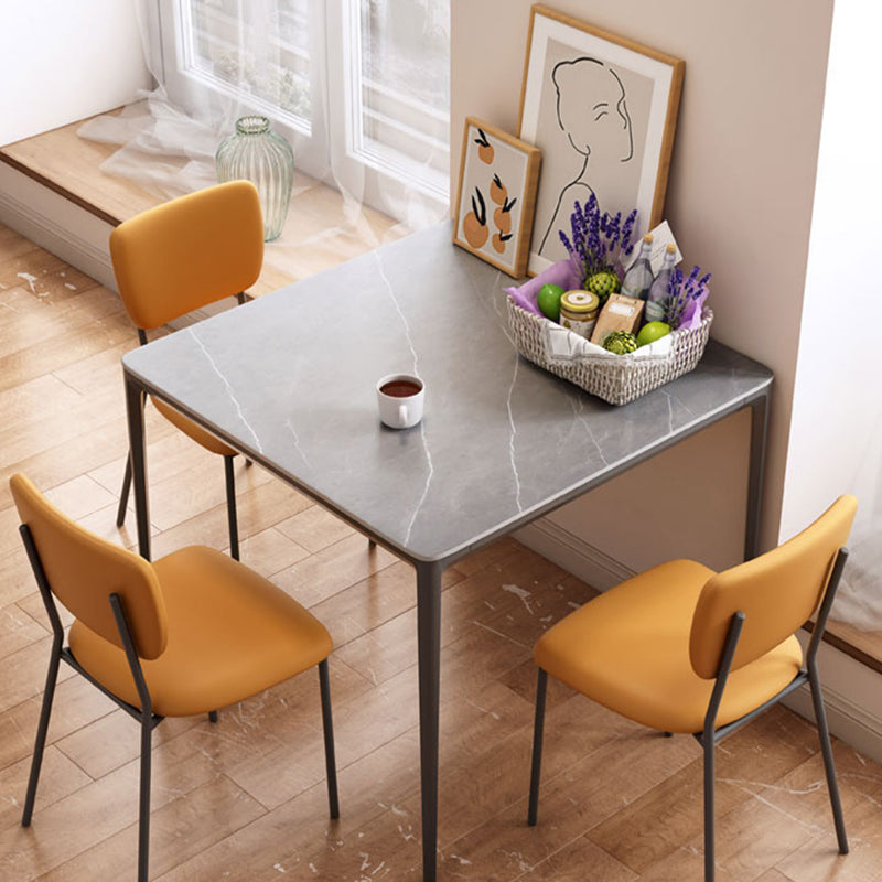 Sintered Stone Grey Dining Table Industrial 4 Legs Table for Dining Room