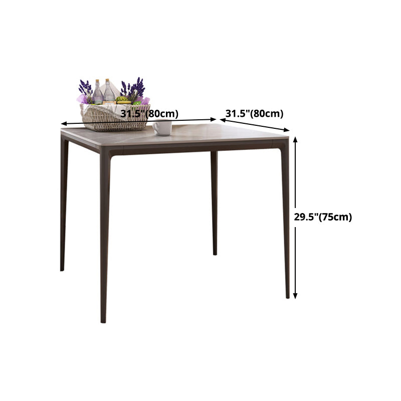 Sintered Stone Grey Dining Table Industrial 4 Legs Table for Dining Room