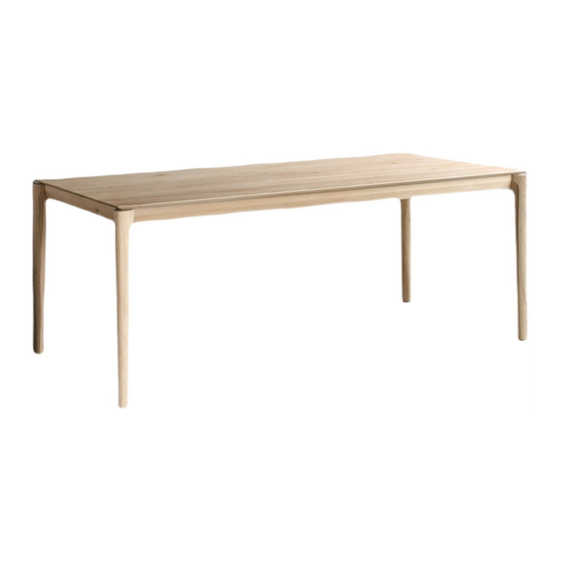 Rectangle Contemporary Dining Table Wood Color Fixed Table with Pinewood Solid Wood