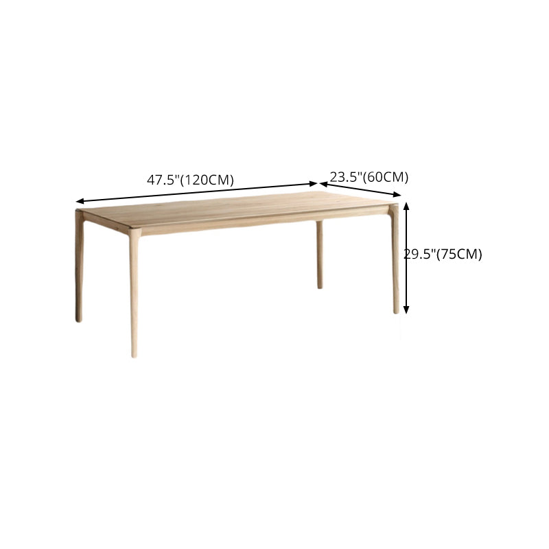 Rectangle Contemporary Dining Table Wood Color Fixed Table with Pinewood Solid Wood