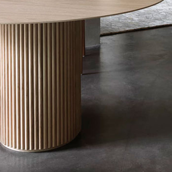 Table à manger ronde en bois moderne, Table de salle à manger sur pied de cuisine à domicile