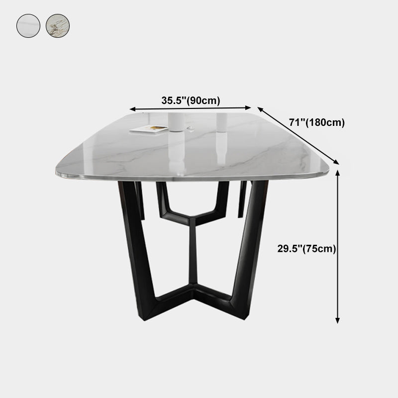 Modern Dining Table Rectangle Dining Sintered Stone Table for Restaurant