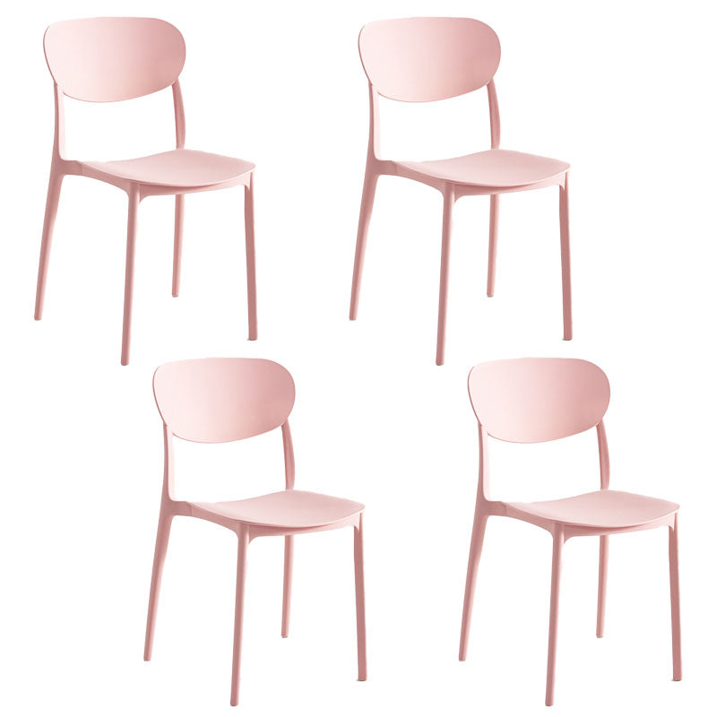 Contemporary Style Stackable Chair Dining Open Back Armless Chair with Plastic Legs