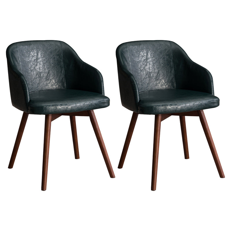 Scandinavian Upholstered Home Arm Chair Solid Back Matte Finish Dining Chair