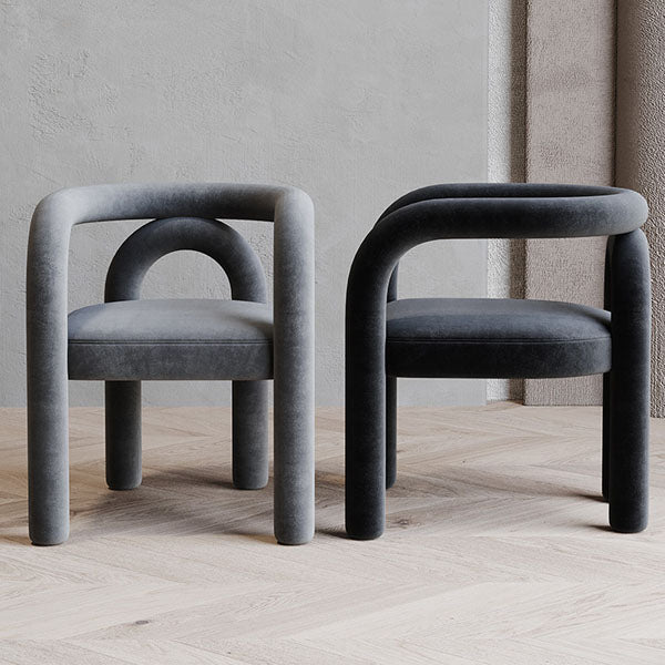 Modern Design Armless Open Back Chairs Fabric Dining Chairs for Home