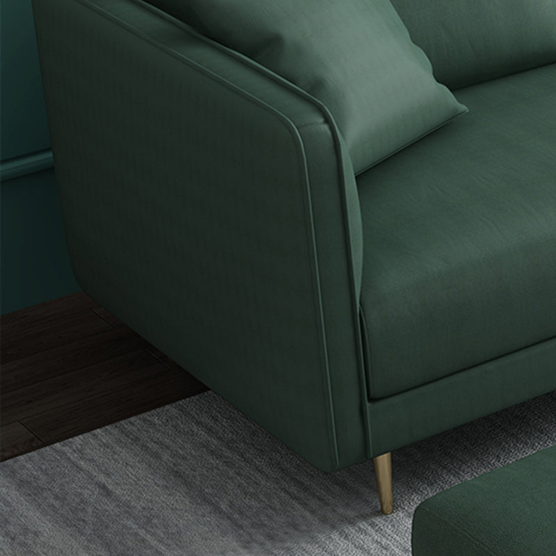 32.28" D x 72.83" W x 33.07" H Faux Leather Tuxedo Arm Sofa with Bolster Pillows