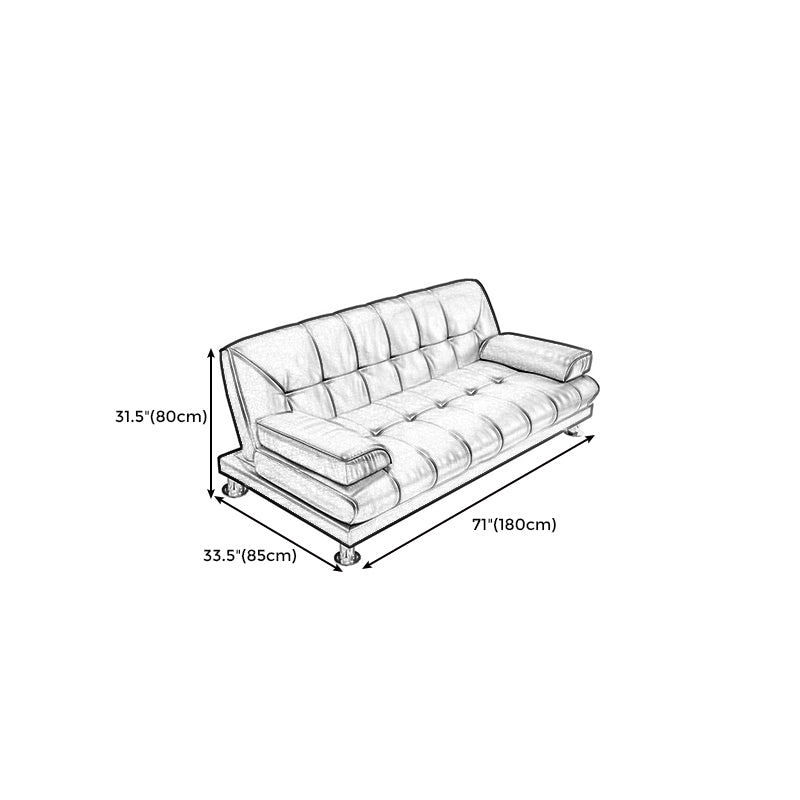 Pure Color Sofa Pillow Top Arm Reclining Loveseat Sofa for Living Room