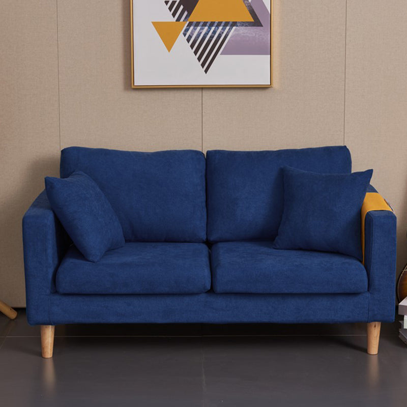 Scandinavian Loose Back Fabric Sofa 30.7" H Square Arm Loveseat