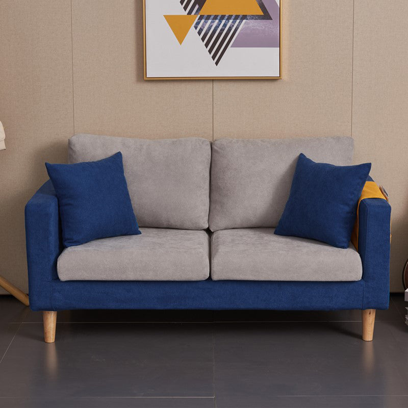 Scandinavian Loose Back Fabric Sofa 30.7" H Square Arm Loveseat