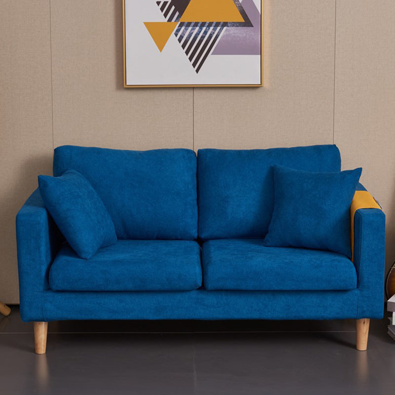 Scandinavian Loose Back Fabric Sofa 30.7" H Square Arm Loveseat