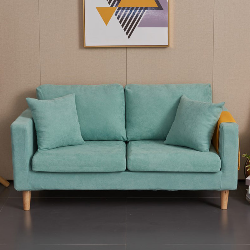 Scandinavian Loose Back Fabric Sofa 30.7" H Square Arm Loveseat