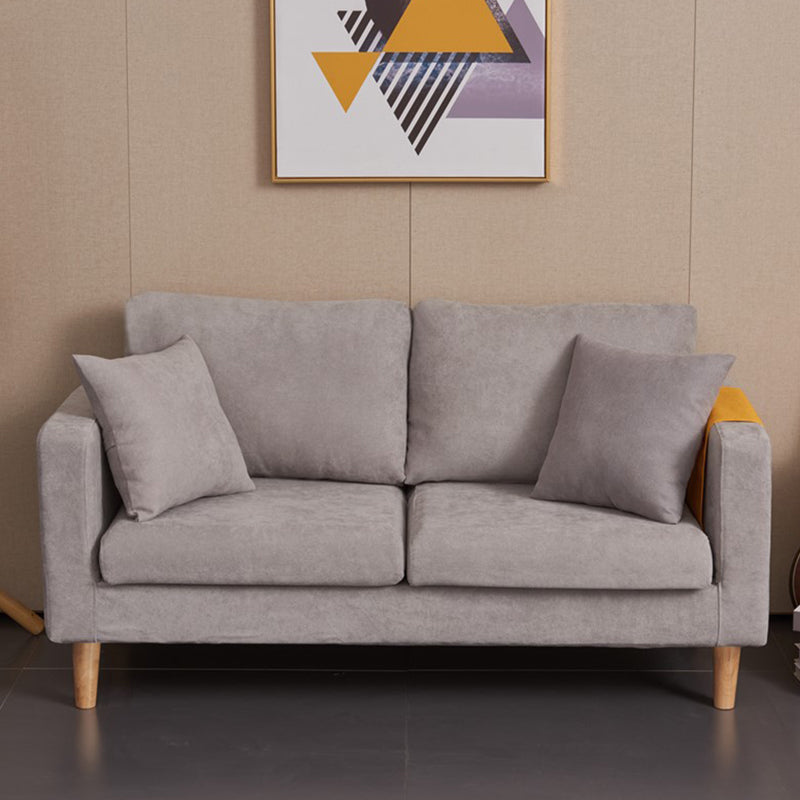 Scandinavian Loose Back Fabric Sofa 30.7" H Square Arm Loveseat