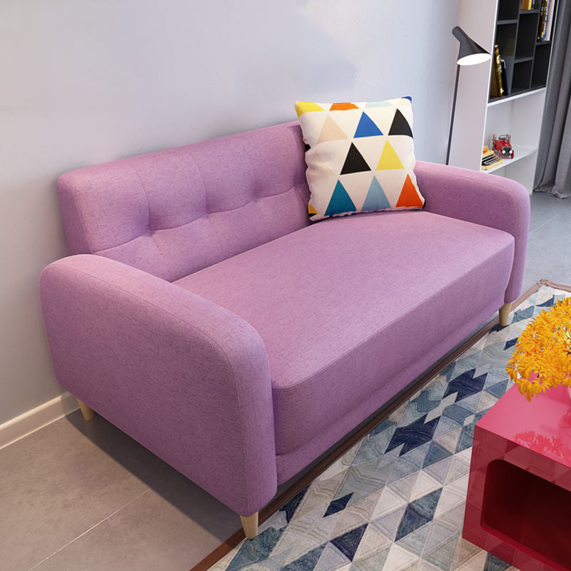 Pure Color Sofa Tufted Back Square Arm Sofa for Living Room Home
