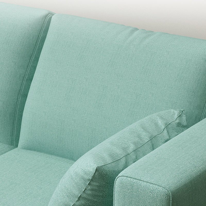 Contemporary Tuxedo Arm Standard Sofa with Bolster Pillows for Living Room, Apartment