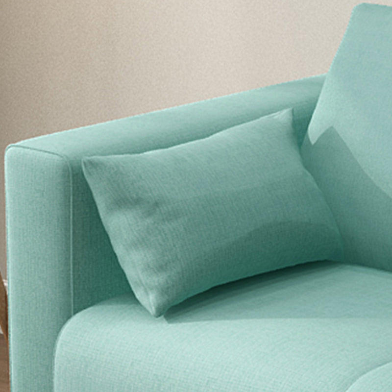 Contemporary Tuxedo Arm Standard Sofa with Bolster Pillows for Living Room, Apartment
