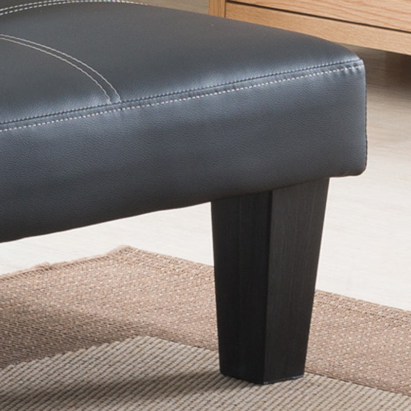 Biscuit Back Faux Leather Loveseat with Wear-resisting and Foldable for Living Room