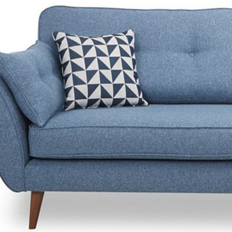 Tufted Flared Arm Sofa 3-Seater 34.64" H Linen Cushions Sofa