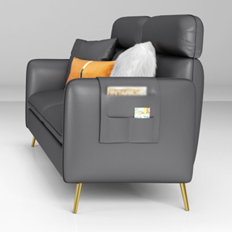 Faux Leather Modern Sofa 30"W Sofa with Storage for Living Room