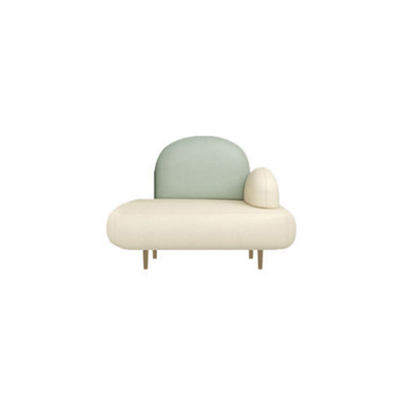 Modern Curved 4 Metal Legs Sofa Faux Leather Recessed Arm Sofa