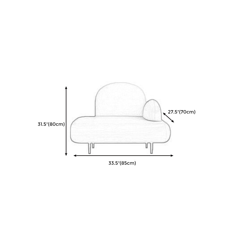 Modern Curved 4 Metal Legs Sofa Faux Leather Recessed Arm Sofa