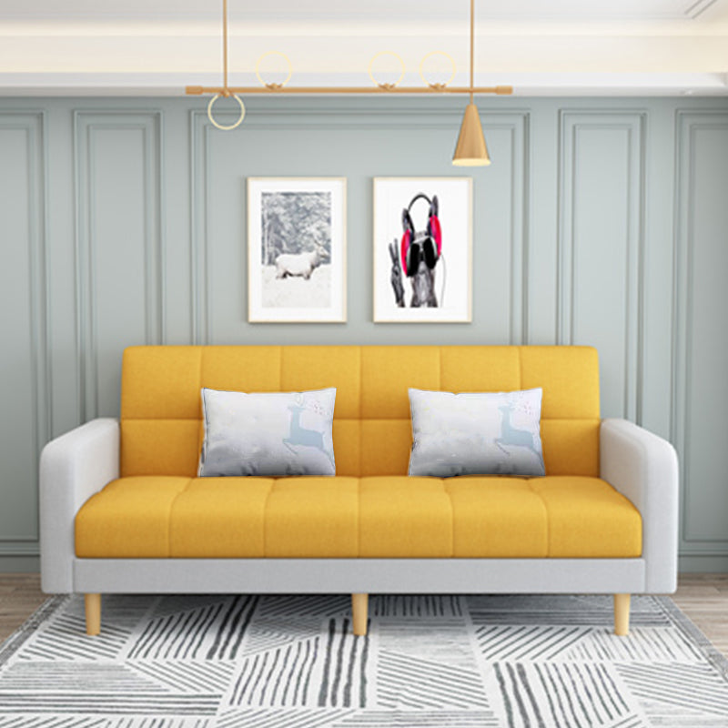 Transitional Modern Biscuit Back Sofa 31.5"High Square Arm Stain Resistant Sofa