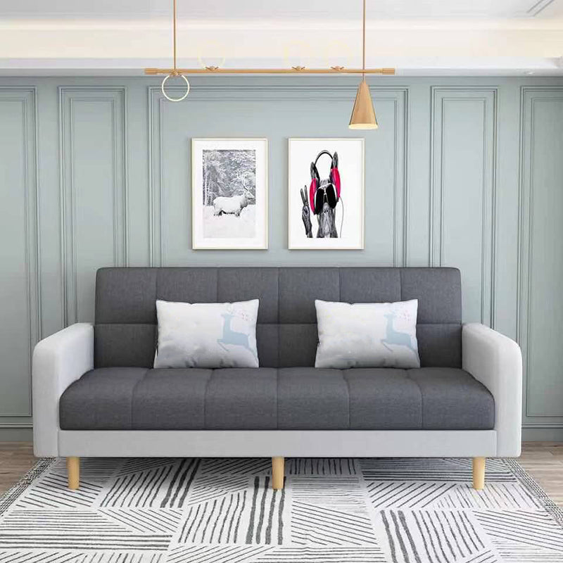 Transitional Modern Biscuit Back Sofa 31.5"High Square Arm Stain Resistant Sofa