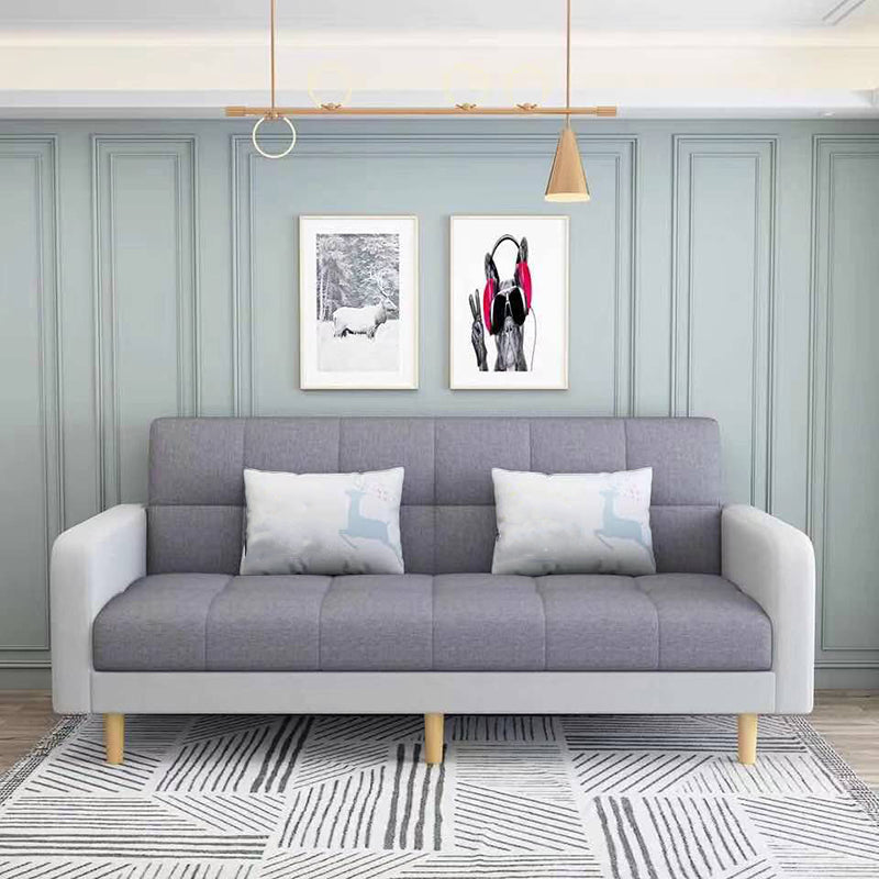 Transitional Modern Biscuit Back Sofa 31.5"High Square Arm Stain Resistant Sofa