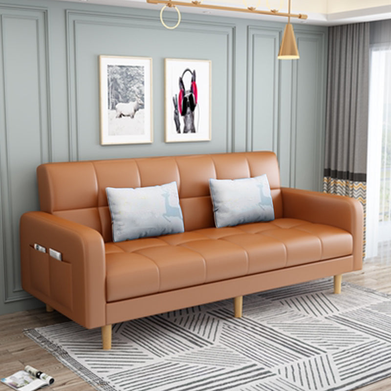 Transitional Modern Biscuit Back Sofa 31.5"High Square Arm Stain Resistant Sofa