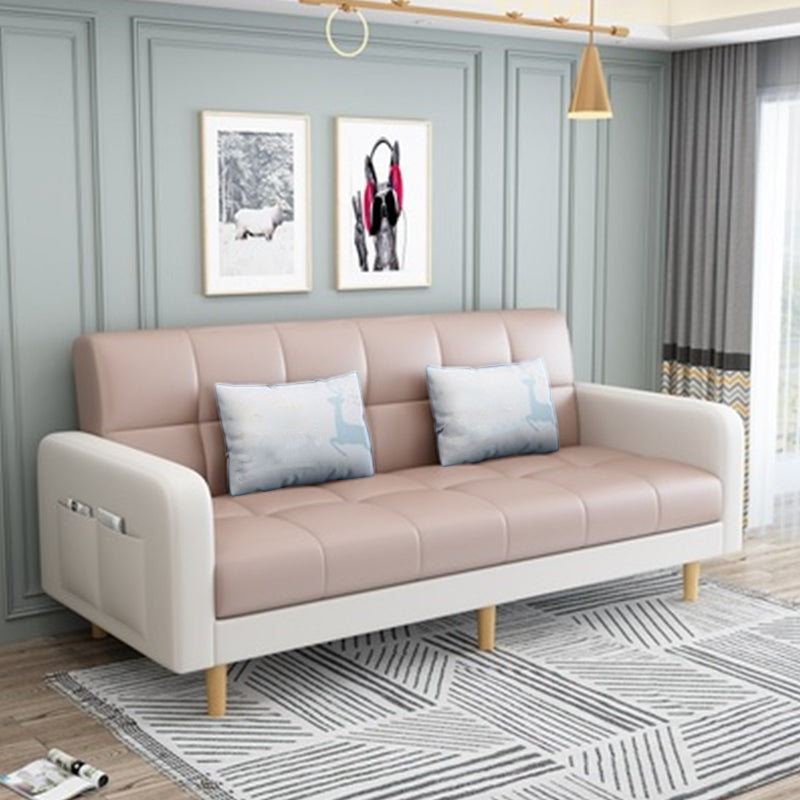 Transitional Modern Biscuit Back Sofa 31.5"High Square Arm Stain Resistant Sofa