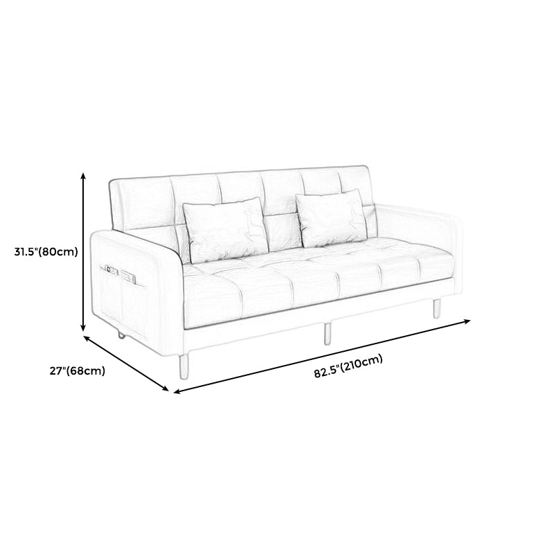 Transitional Modern Biscuit Back Sofa 31.5"High Square Arm Stain Resistant Sofa