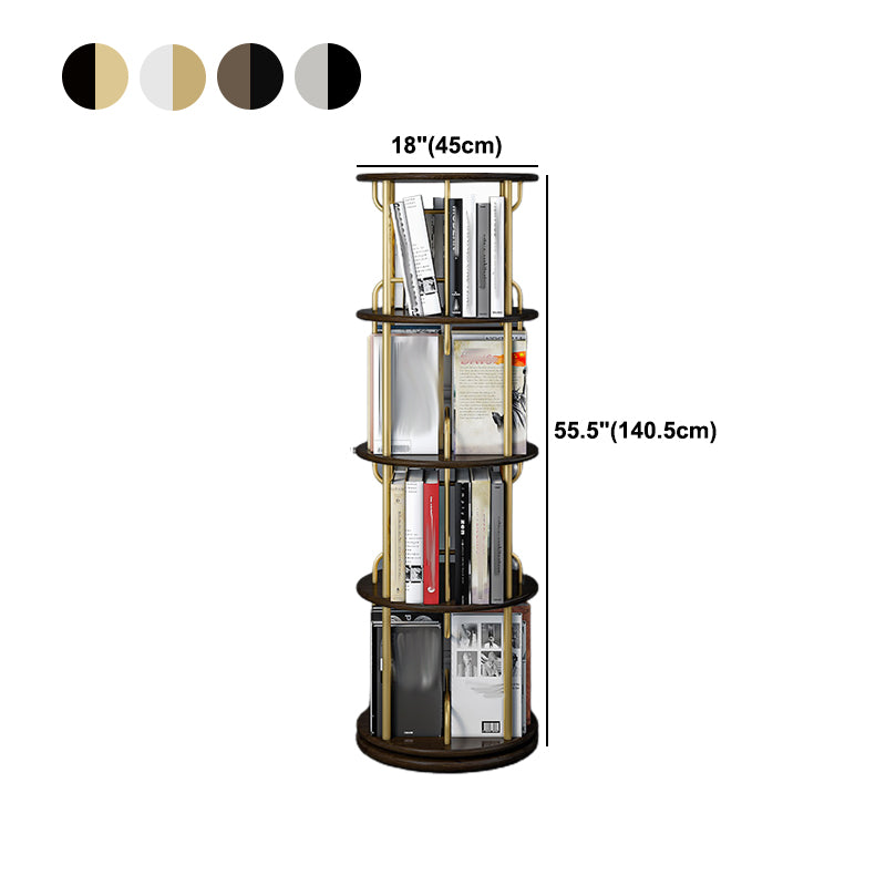 Glam Open Etagere Bücherregal Eisenrahmen Gummi -Holzregal -Bücherregal