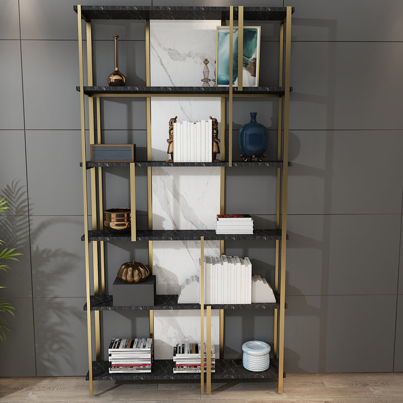 11.81 "W 78.74" H Bookcase Glam Style Open Back Bookshelf for Study Room Home Office