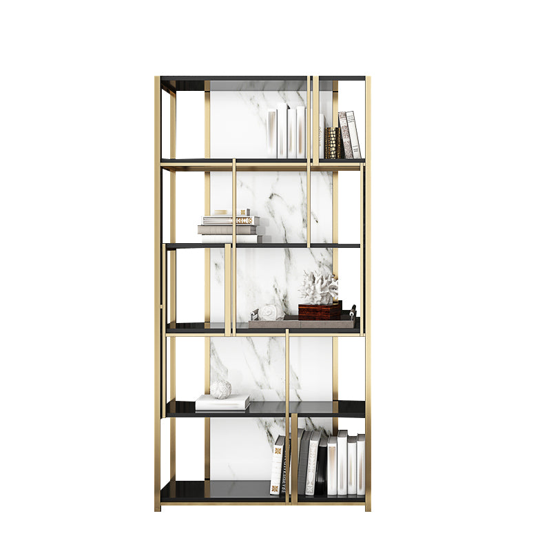 11.81 "W 78.74" H Bookshelf Glam Style Open Back -Bücherregal für das Home Office für Studienzimmer