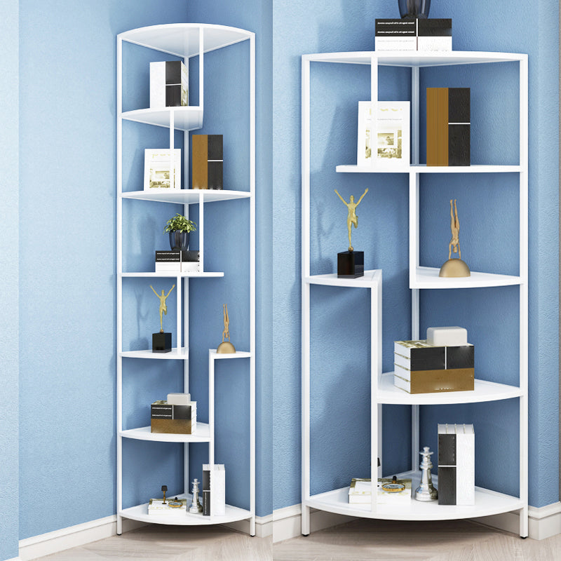 Industrial Metal Corner Bookshelf Open Vertical Bookshelf for Living Room