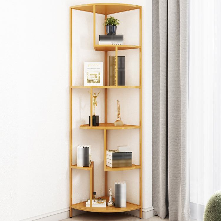 Industrial Metal Corner Bookshelf Open Vertical Bookshelf for Living Room