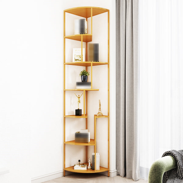 Industrial Metal Corner Bookshelf Open Vertical Bookshelf for Living Room