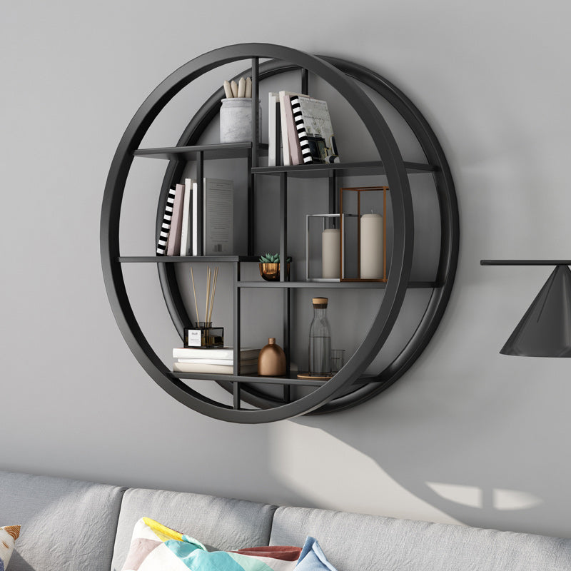 Industrial Wall Mounted Bookshelf Iron Closed Back Bookshelf for Home