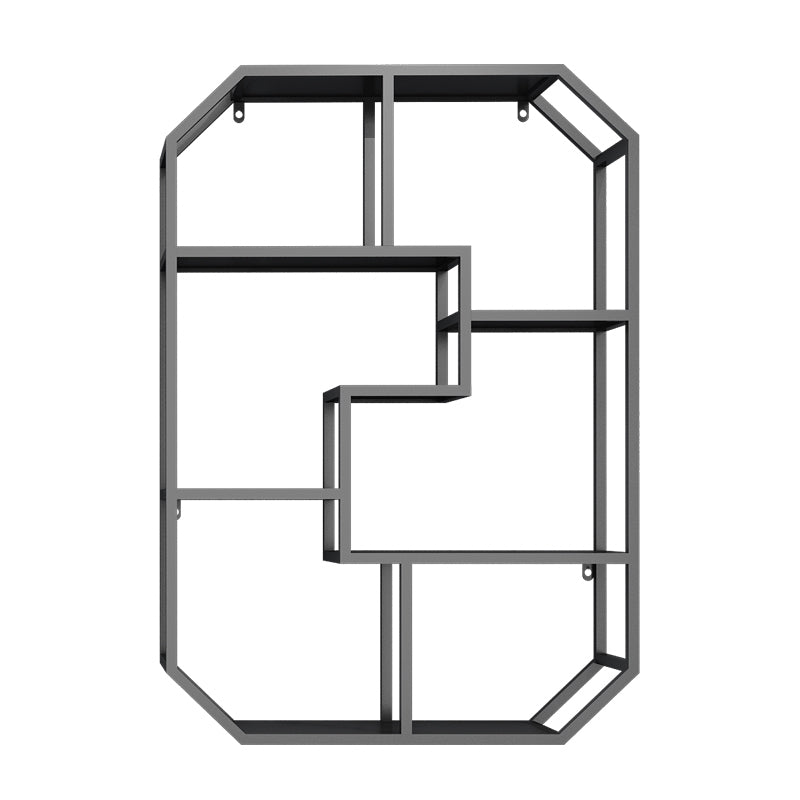 Industrial Wall Mounted Bookshelf Iron Closed Back Bookshelf for Home