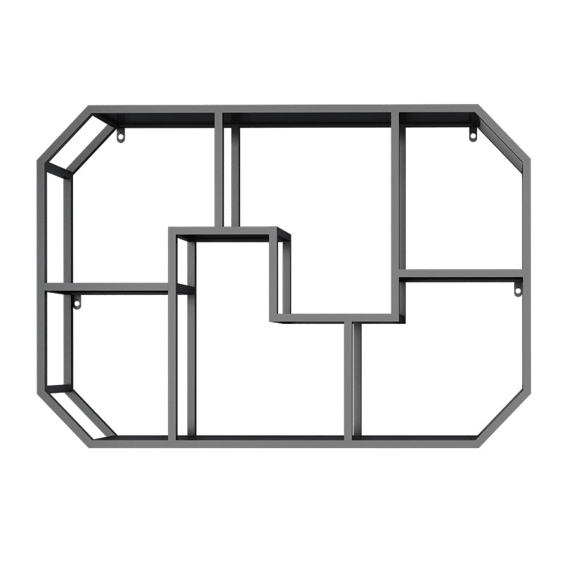 Industrial Wall Mounted Bookshelf Iron Closed Back Bookshelf for Home