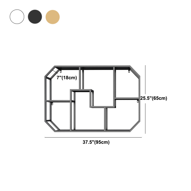 Industrial Wall Mounted Bookshelf Iron Closed Back Bookshelf for Home