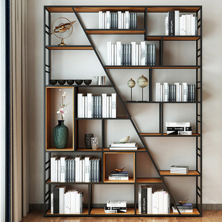 78.74"H Bookshelf Industrial Style Open Back Bookcase for Home Office