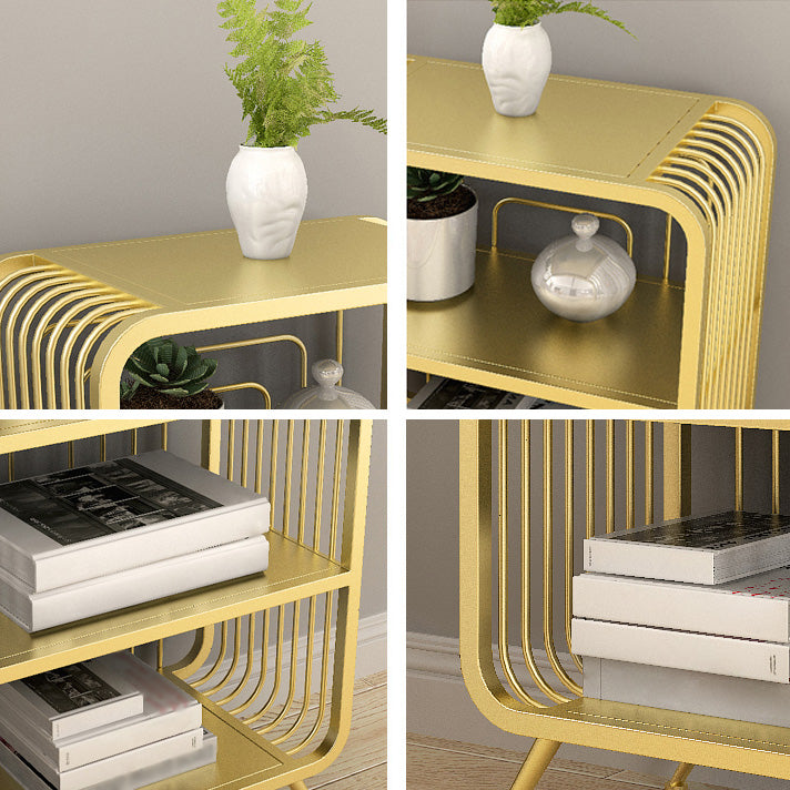 Libreria standard di ferro scandinavo oro chiuso libreria verticale per camera da letto