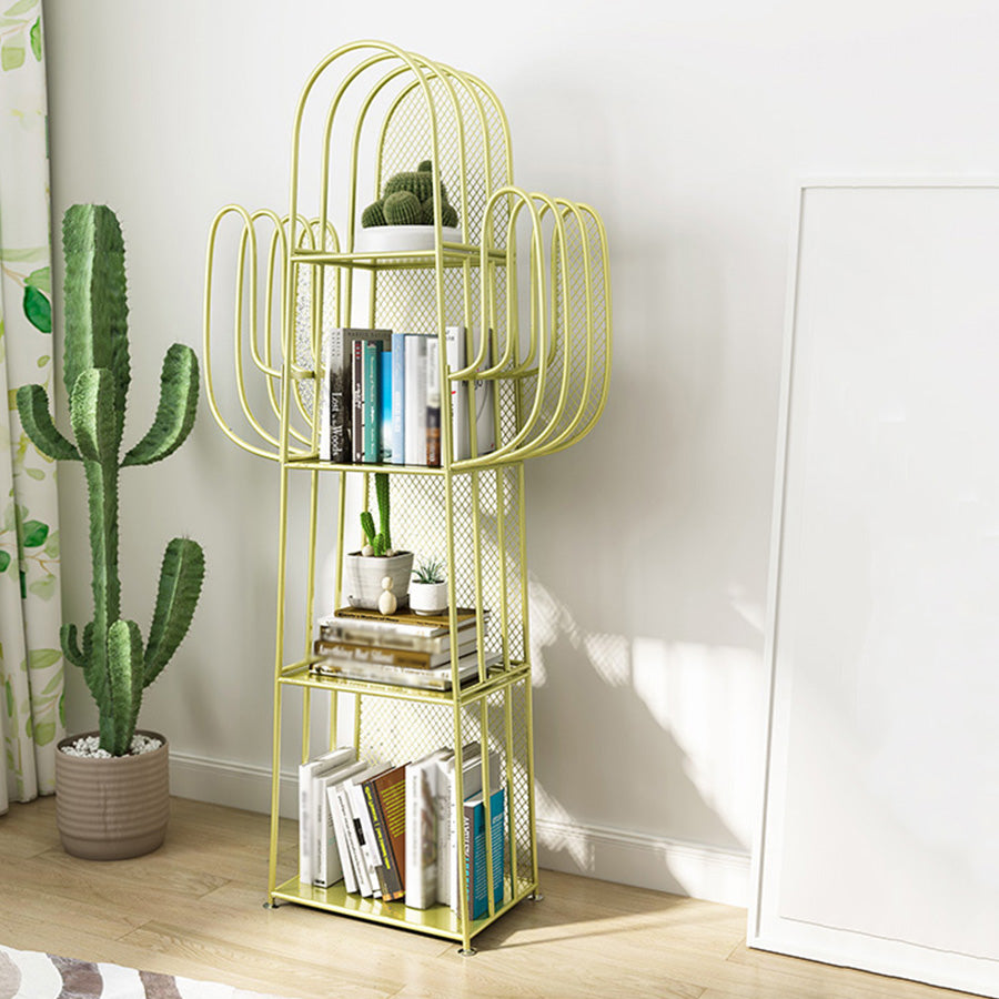 Industrial Iron Geometrisches Bücherregal geschlossene Back -Back -Bücherregal, 18,1 "L x 11,8" W x 59 "H