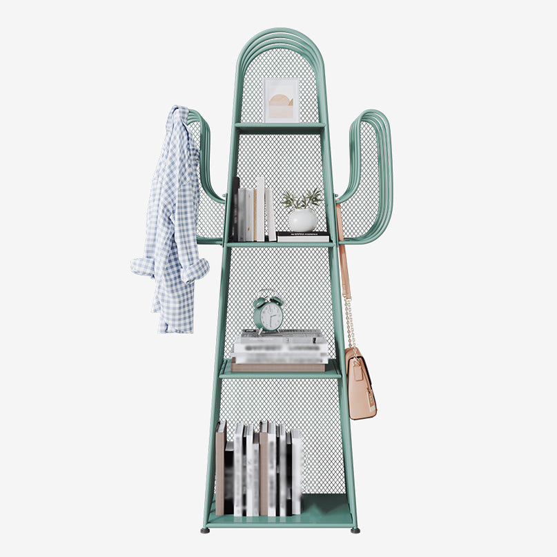 Industrial Iron Geometrisches Bücherregal geschlossene Back -Back -Bücherregal, 18,1 "L x 11,8" W x 59 "H