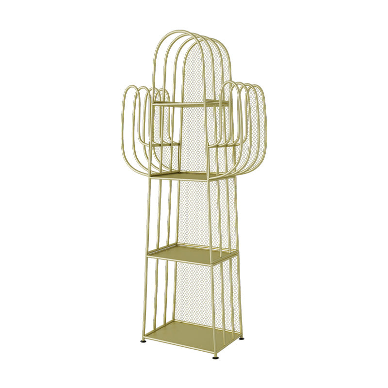 Libreria geometrica di ferro industriale chiuso libreria verticale indietro, 18,1 "l x 11,8" w x 59 "h