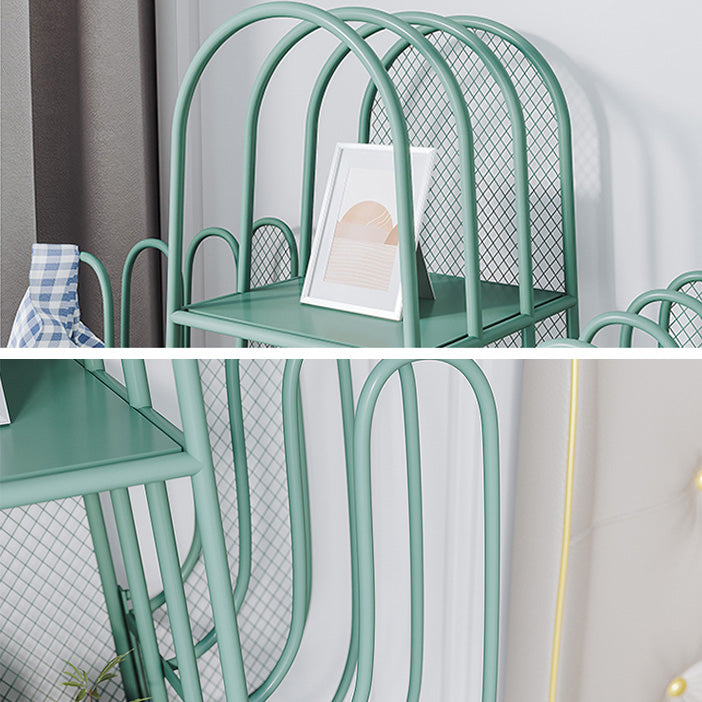 Libreria geometrica di ferro industriale chiuso libreria verticale indietro, 18,1 "l x 11,8" w x 59 "h