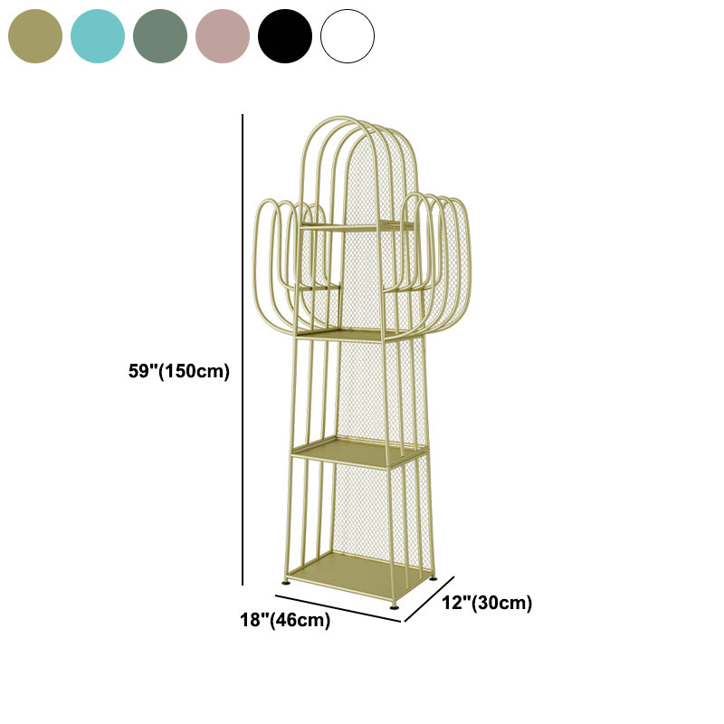Libreria geometrica di ferro industriale chiuso libreria verticale indietro, 18,1 "l x 11,8" w x 59 "h