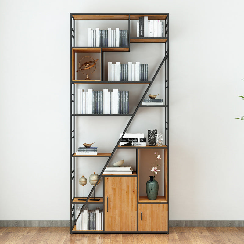 Open Back Bookshelf Industrial Style Biveal für Heimbüro